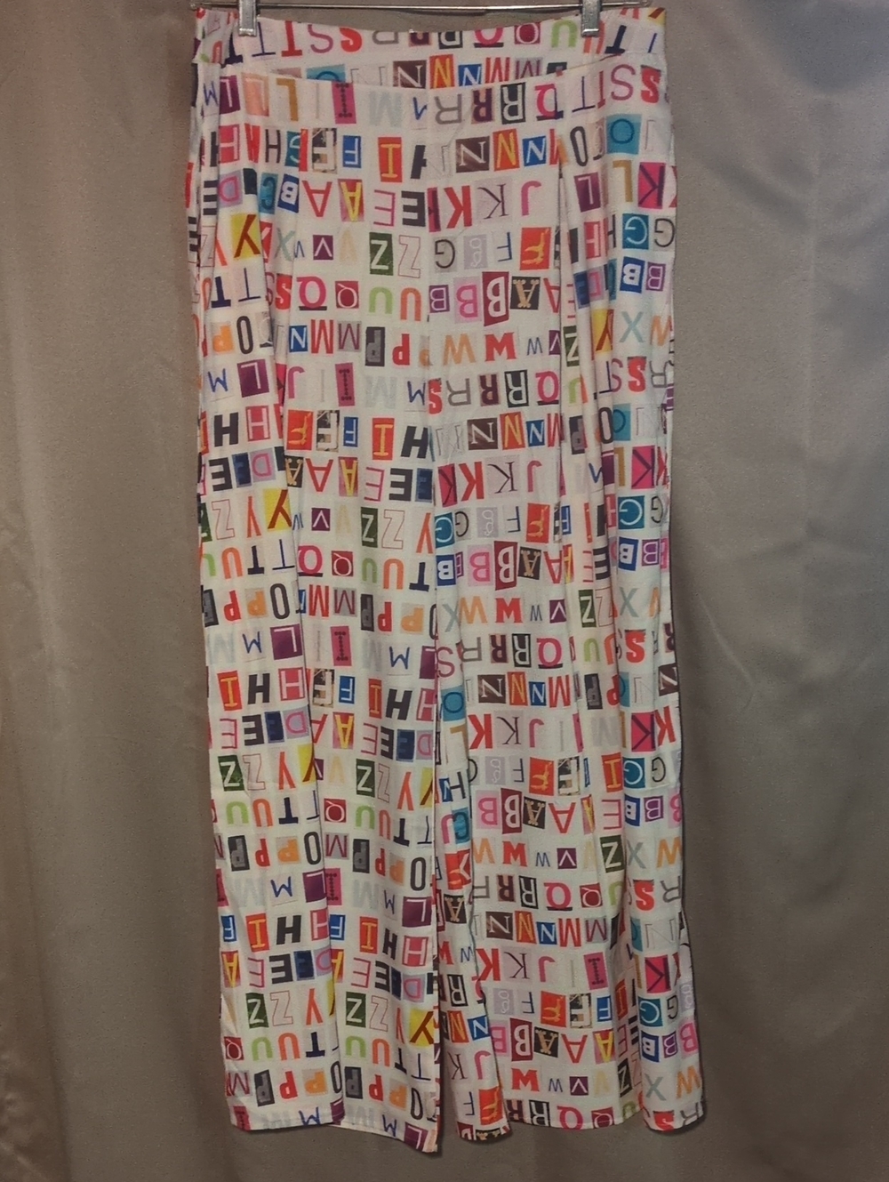 Wide Palazzo Leg Alphabet Print Pants